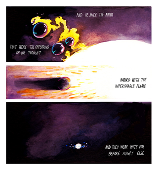 Illustration for article titled This watercolor comic brings Middle Earth's creation story to life